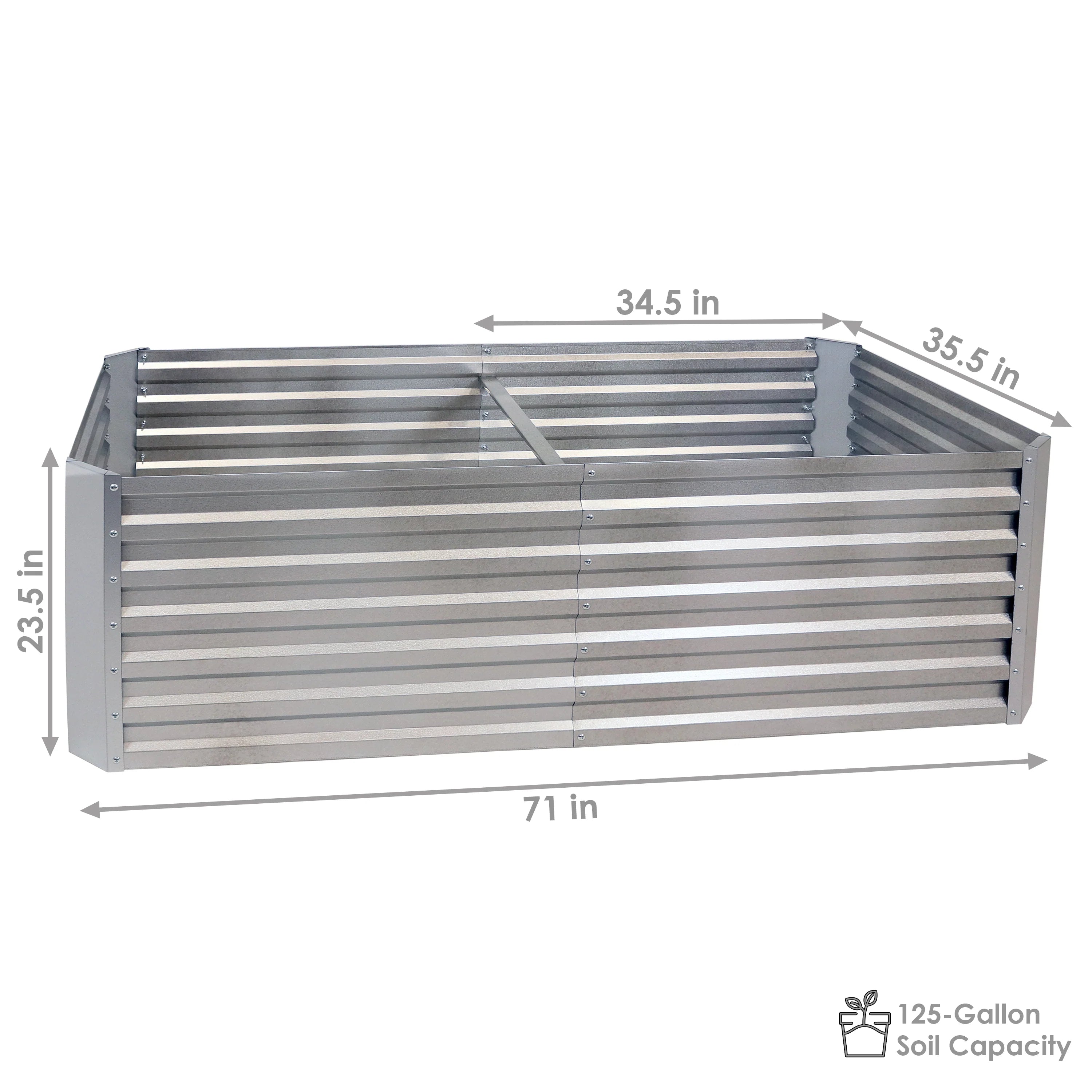2025 Cama Elevada Rectangular para Jardín Sunnydaze de Acero Galvalume - 180 cm