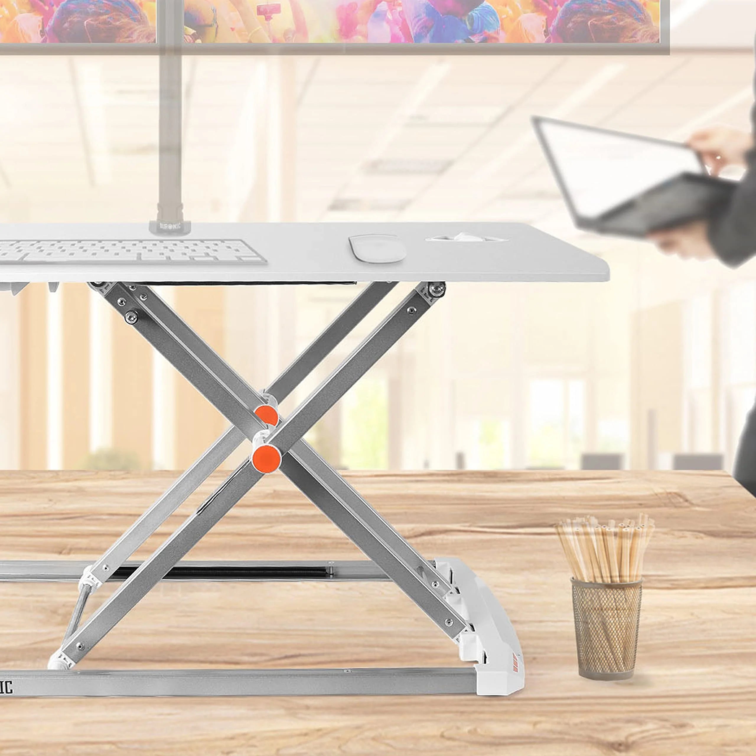 2025 Duronic Escritorio ajustable DM05D11 WE (blanco) | Estación de trabajo de escritorio con altura regulable | Superficie 74 x 43 cm | Ajuste de altura de 5 a 40 cm | Compatible con PC, ordenador o portátil | Convertidor ergonómico de escritorio