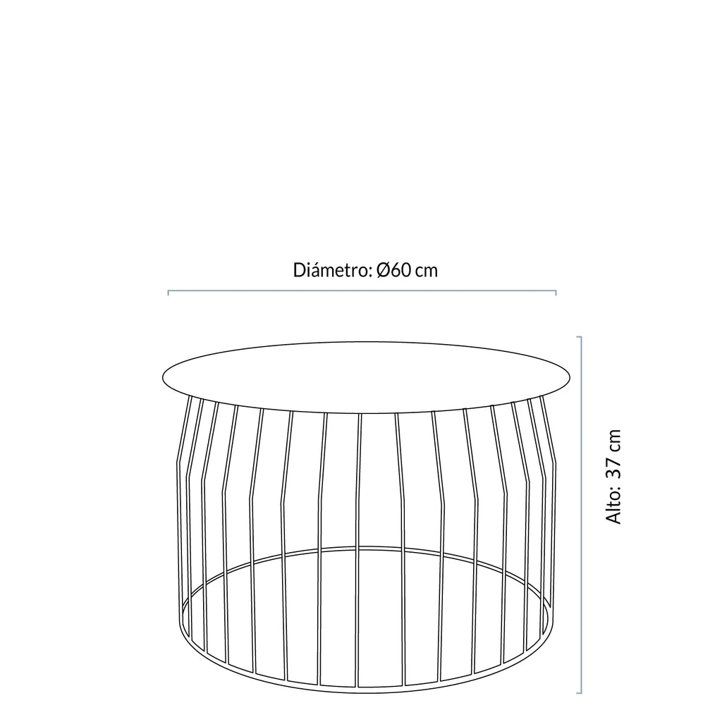 2025 Mesa de Centro Wire DIAM 60 Negro