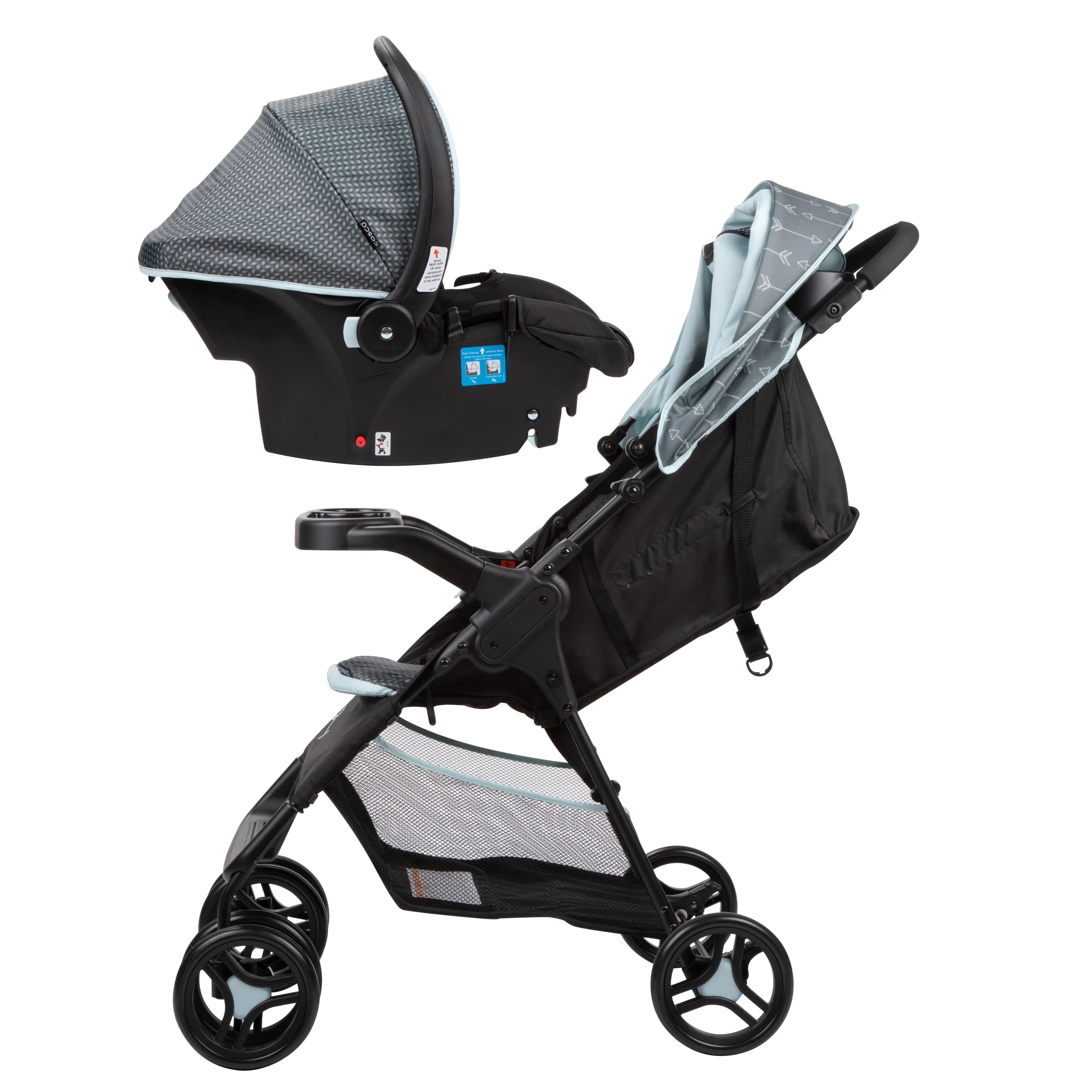 2025 Cosco Kids Lift & Stroll DX Sistema de viaje, flechas grises, para niños pequeños, unisex