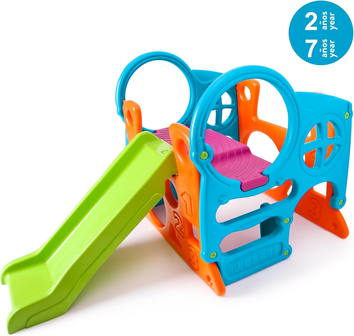FEBER - Wood House, Centro de Actividades en el Bosque con Tobogán y Mesa Convertible en Arenero, Colores Luminosos y Resistentes a la Luz, Fácil Montaje, Niños de 3 a 8 años, Famosa (800009590)