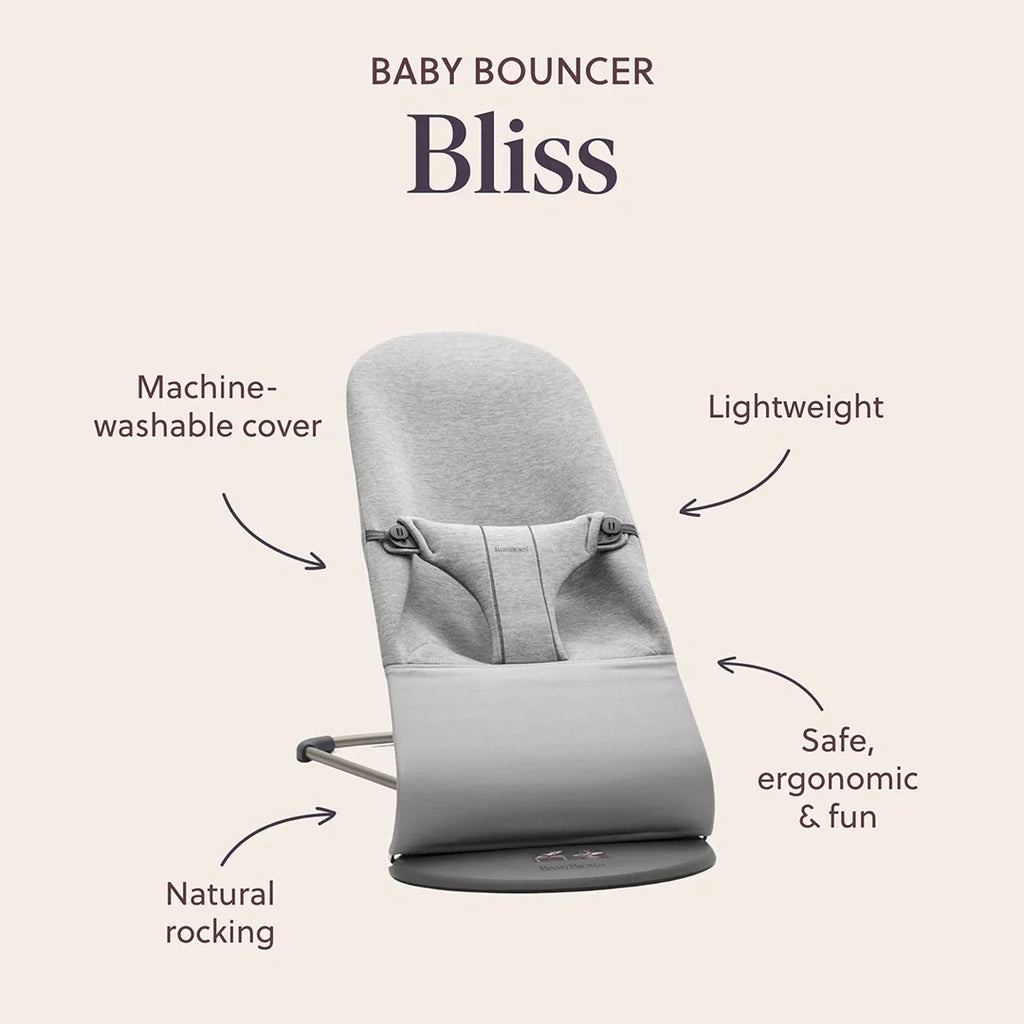 BabyBjörn Bouncer Bliss Woven Mélange -Gris claro