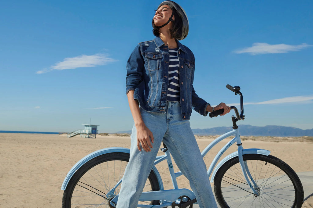 Bicicleta de paseo Concord Pacifica de 26 pulgadas para mujer, azul claro, para adultos