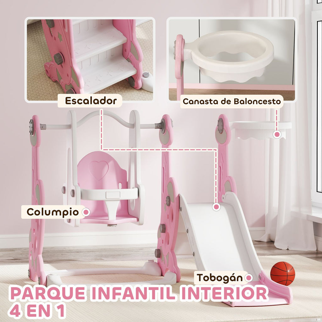 Tobogán Infantil 4 En 1 Con Columpio Y Tobogán Multicolor Aiyaplay