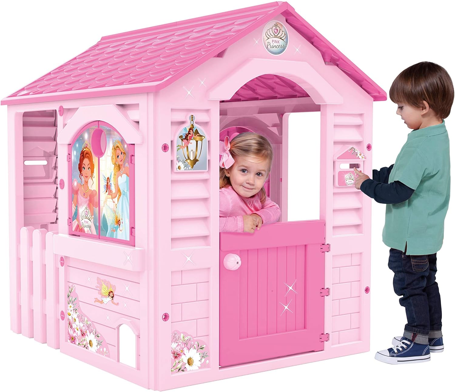Chicos - Country Cottage Children's Outdoor and Indoor Cottage, Made of Durable and Durable Plastic, White, Unique, Measures 84 x 103 x 104 cm (89607)