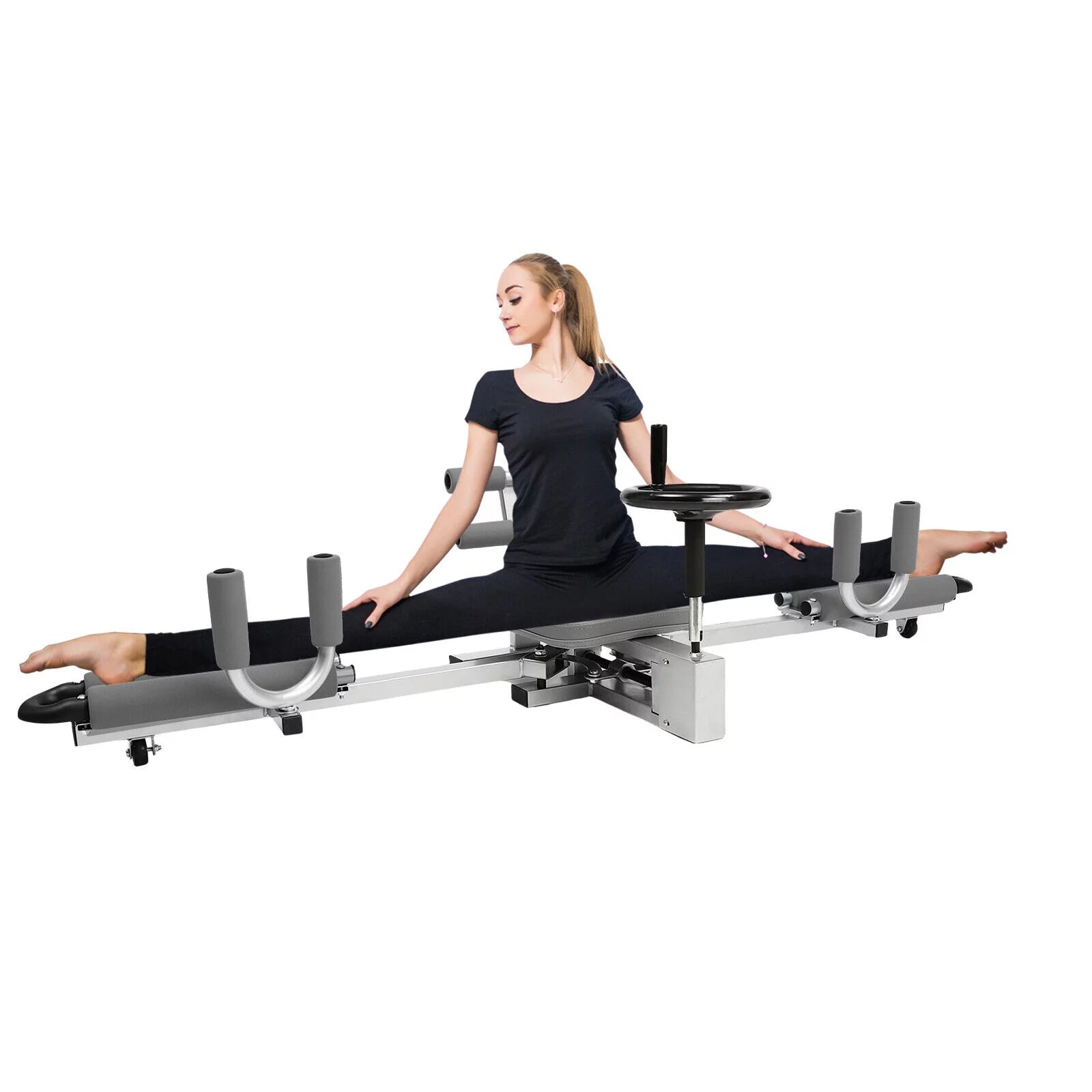 Dispositivo profesional de estiramiento de piernas con capacidad de carga de 150 kg, equipo robusto para el hogar y el gimnasio.