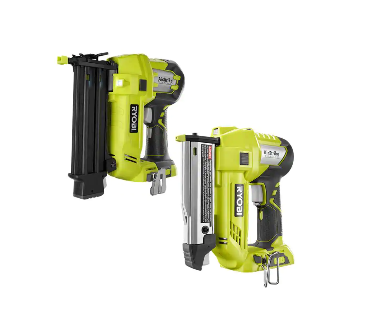 2025 RYOBI P320P318 ONE Kit Combo 2 Herramientas Inalámbricas 18V con Pistola de Clavos Brad de 18 Cal. y Pistola de Clavos Sin Cabeza de 23 Cal. de 1-3/8 Pulg. (Solo Herramientas)
