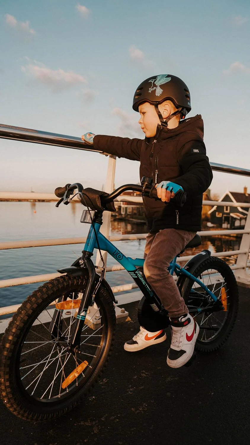 2025 Bicicleta Infantil de 16 Pulgadas con Ruedas Auxiliares Desmontables, para Niños de 4 a 5 Años, Azul y Negro
