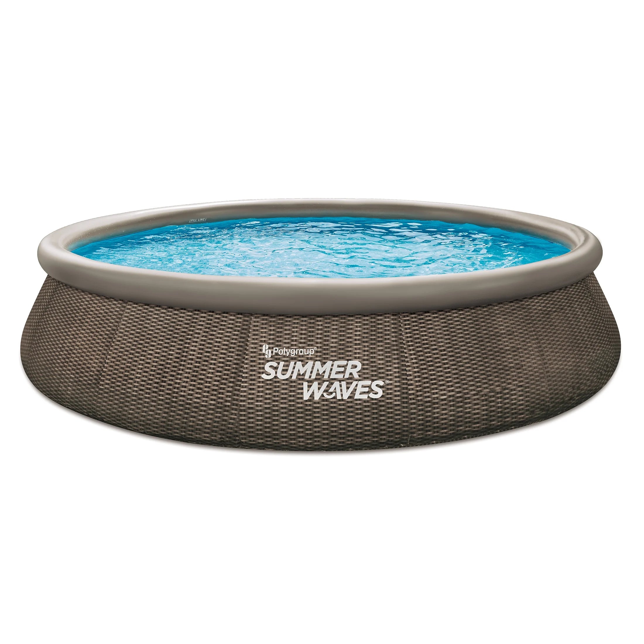 2025 Piscina redonda Summer Waves Quick Set de 4,5 m con estampado de ratán oscuro, para niños mayores de 6 años, unisex