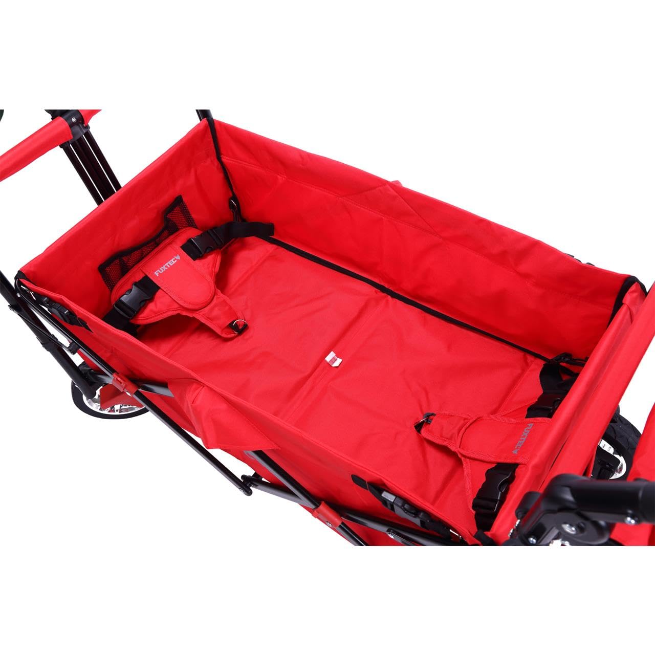 Bollerwagen FUXTEC FX-CT700, Carro Plegable Gris para el Transporte de niños, Ciudad, Campo, Playa o montaña - con Capota Anti-UV, asa de Empuje, Freno de Mano Delantero y Trasero, El Original