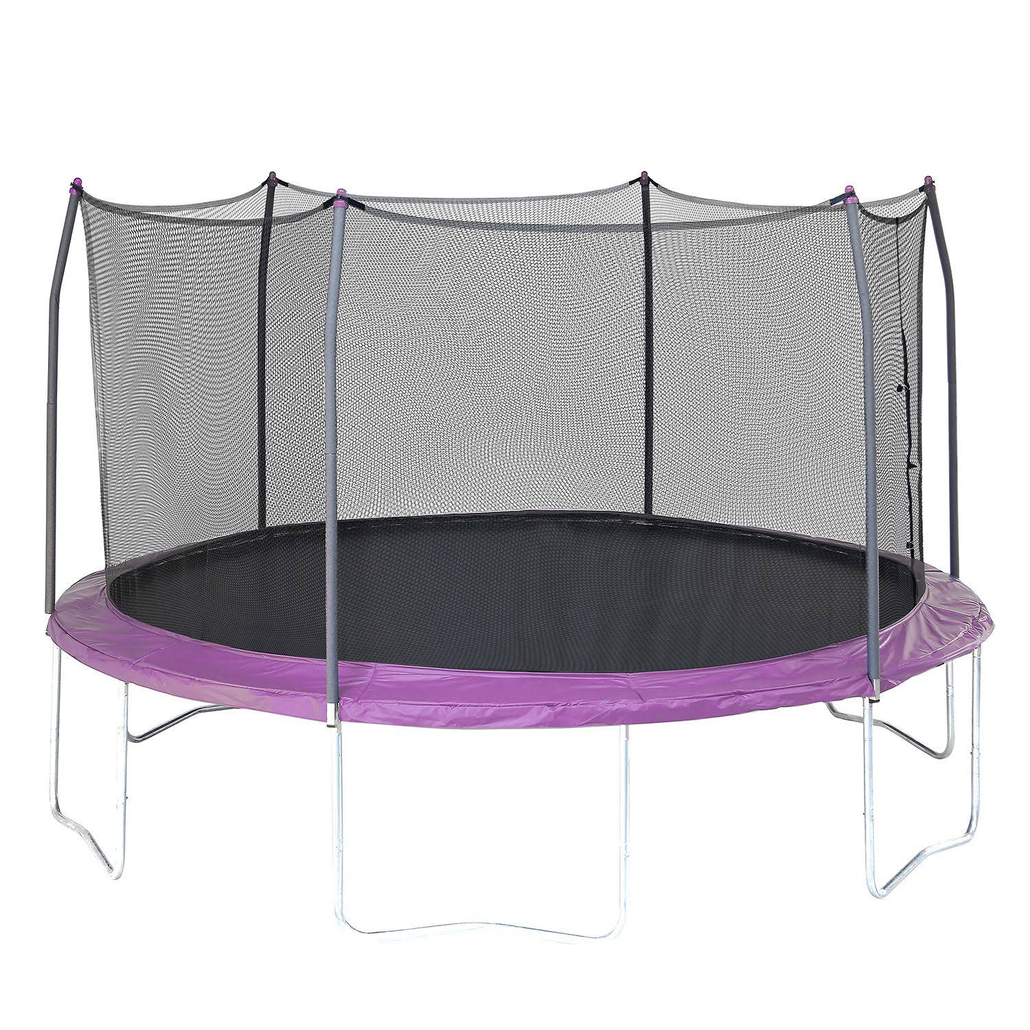 Trampolín redondo Skywalker de 4,5 m con red de seguridad – Morado