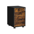 Archivador Móvil SONGMICS con Ruedas y Cerradura – Mueble de Oficina para Carpetas Colgantes A4/Legal/Carta, Estilo Industrial, Marrón Rústico y Negro