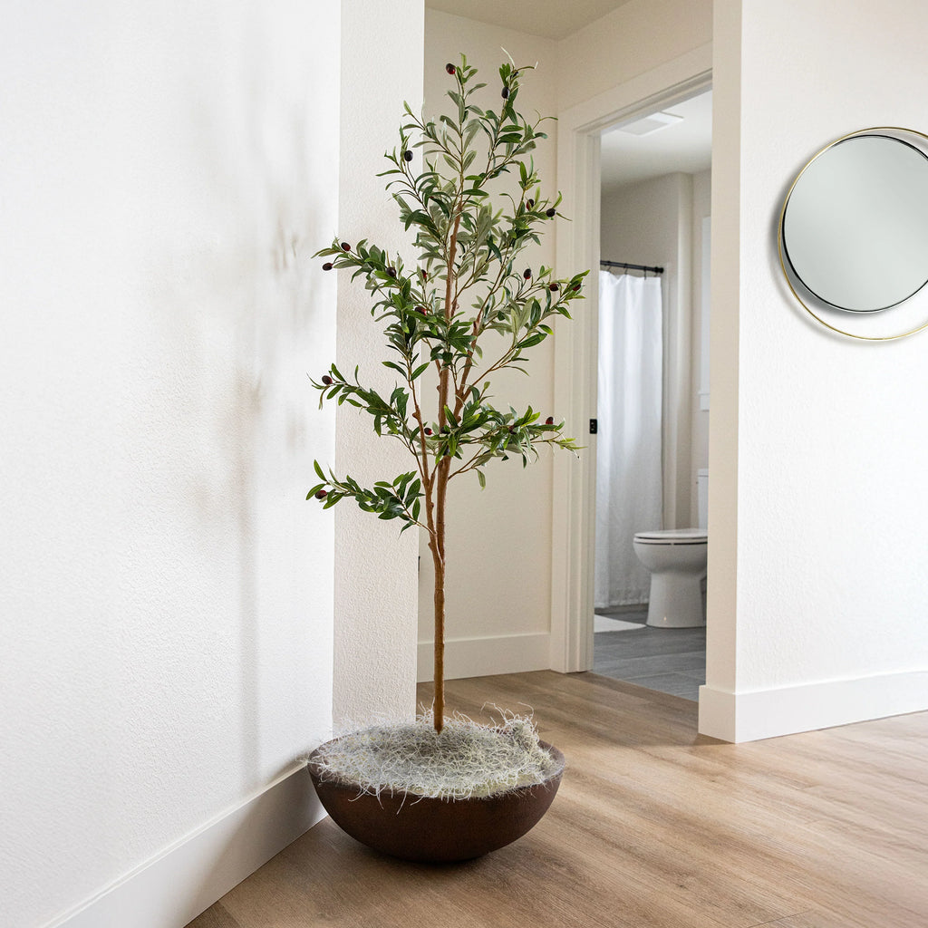2025 Árbol de olivo artificial en maceta con hojas de seda de Sunnydaze