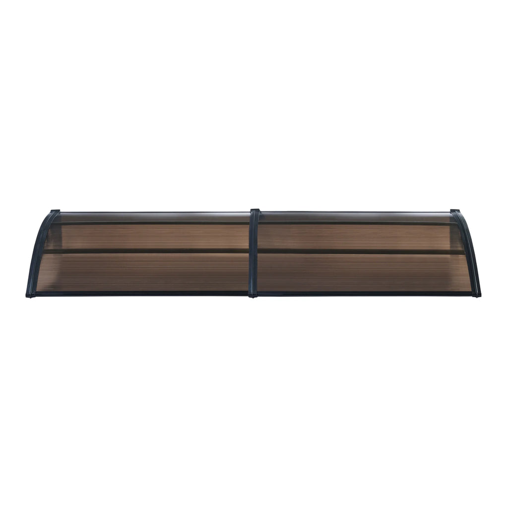 2025 Marquesina de diseño para puerta de entrada, marquesina de bienvenida resistente a la intemperie 200 x 100 cm, negro y marrón