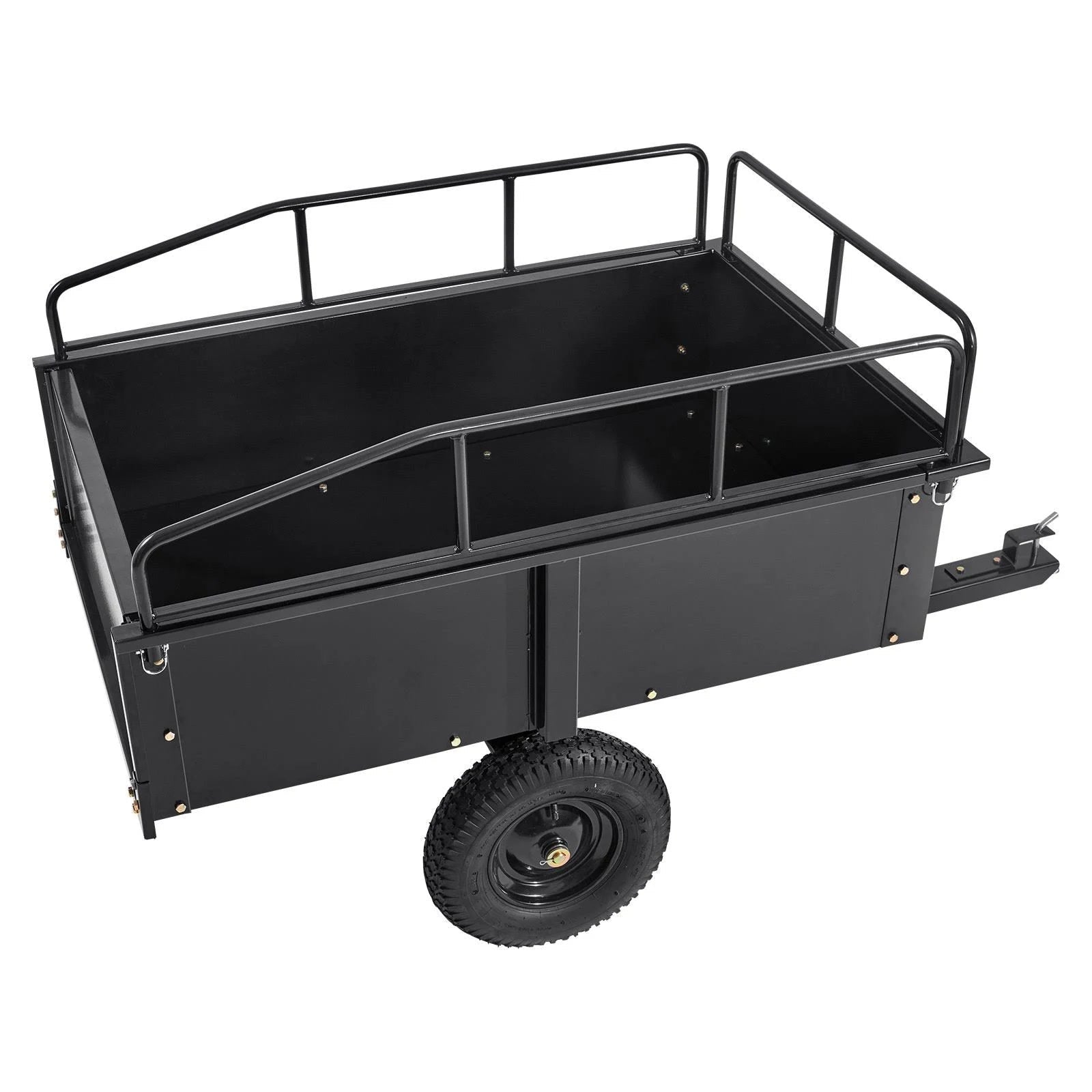 Remolque utilitario volquete VEVOR para ATV – 680 kg, 425 L – acero resistente con barandillas removibles