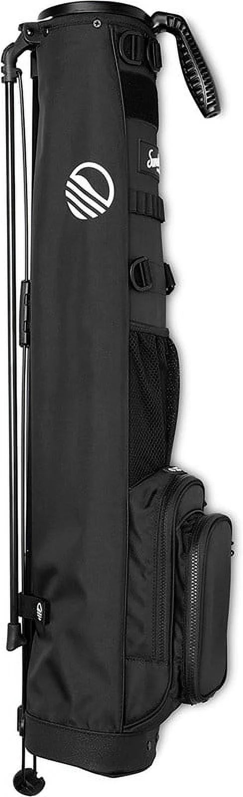 Bolsa de golf Sunday Golf Loma XL - Ligera, con bandolera y función de soporte - Fácil de transportar para pitch & putt - Bolsa con soporte para práctica, campo par 3 y ejecutivo, 1,5 kg (Negro mate)