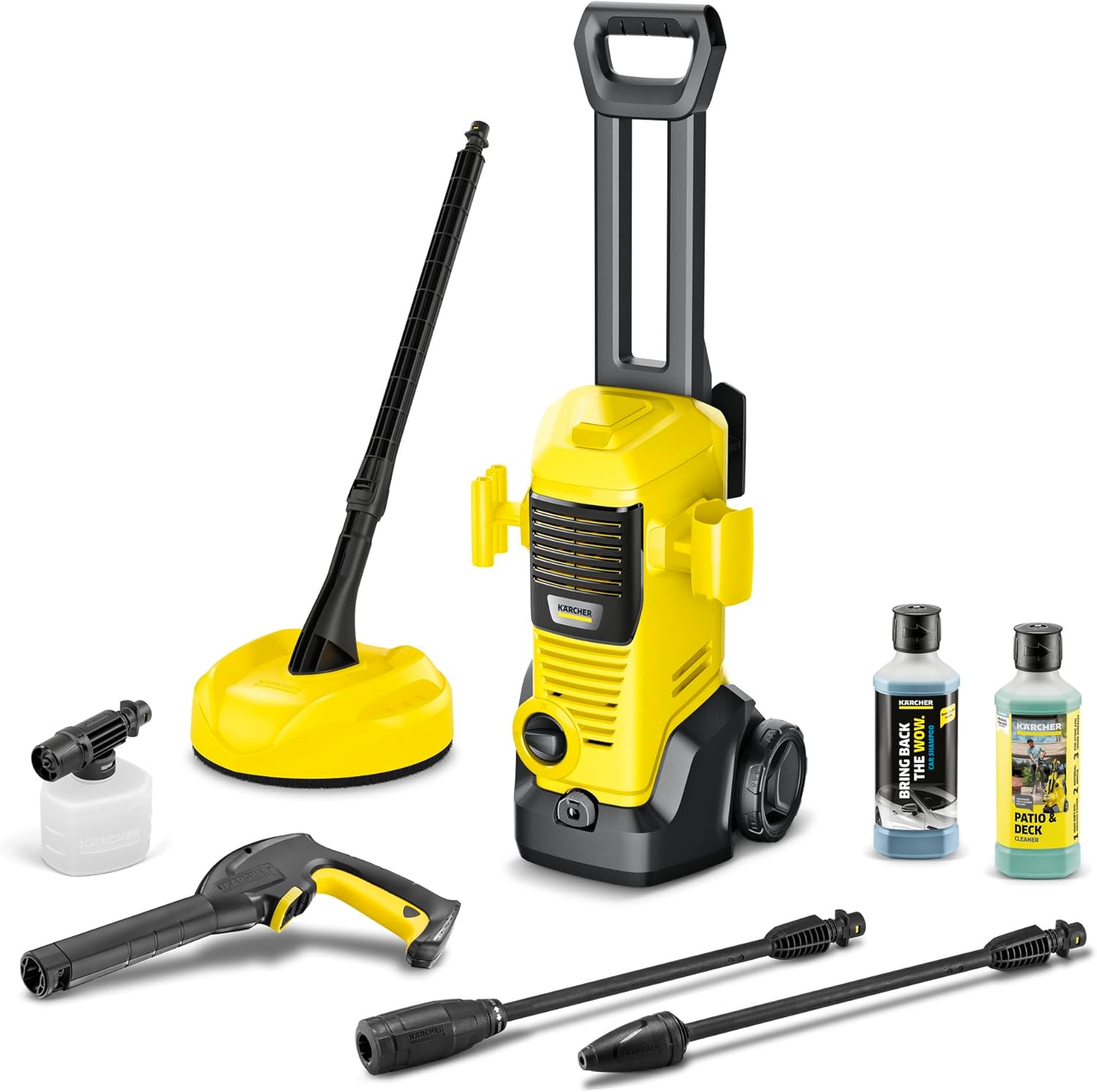 Kärcher K 3 Power Control pressure washer, pressure: 120 bar, flow rate: 380 l/h, yield: 25 m²/h, water filter, weight: 4.4 kg, high-pressure gun and hose, lance, turbo nozzle