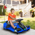2025 Kart eléctrico Aosom 12 V con arranque progresivo, música y luces, azul.