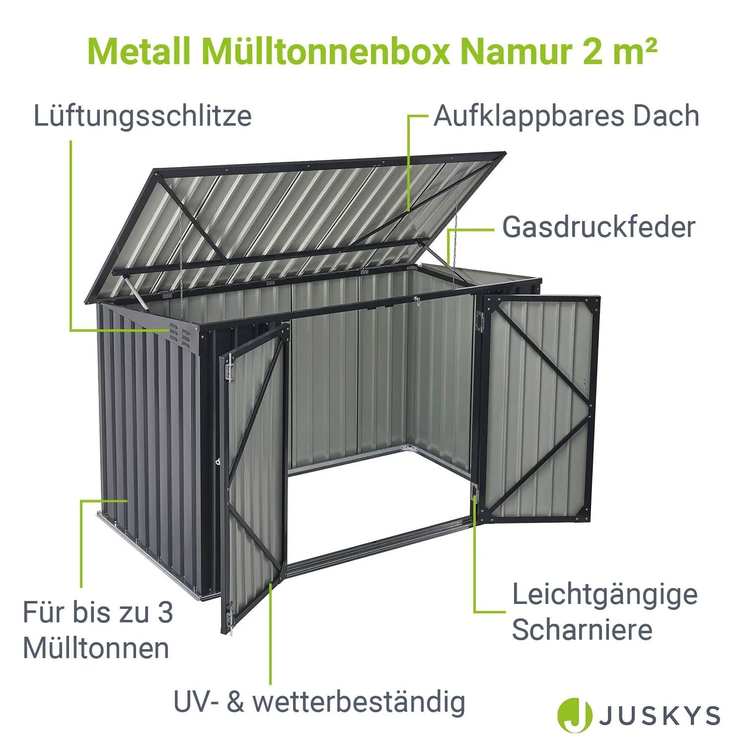2025 Cofre para cubos de basura Namur 1,9 m²