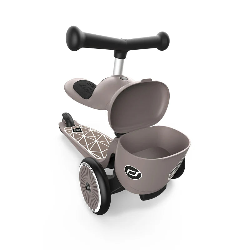 2025 Patinete Scoot & Ride Highwaykick 1 Lifestyle 2-en-1 con Asiento, para Niños de 1 a 5 Años, Diseño con Compartimento de Almacenamiento