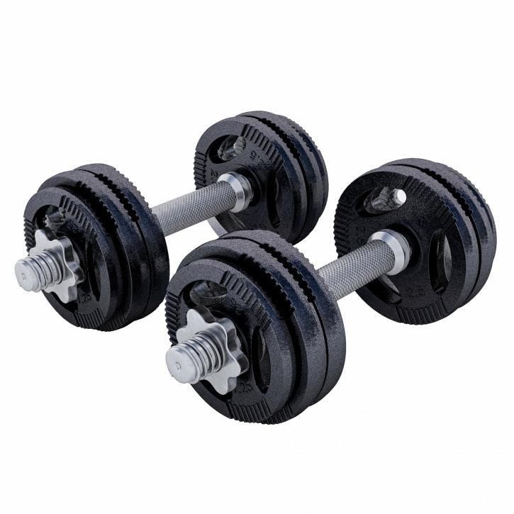 2025 Set de mancuernas cortas de fundición Gripper 30 kg negro