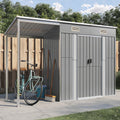 2025 Cobertizo jardín tejado alargado acero gris 277x110,5x181 cm v8848