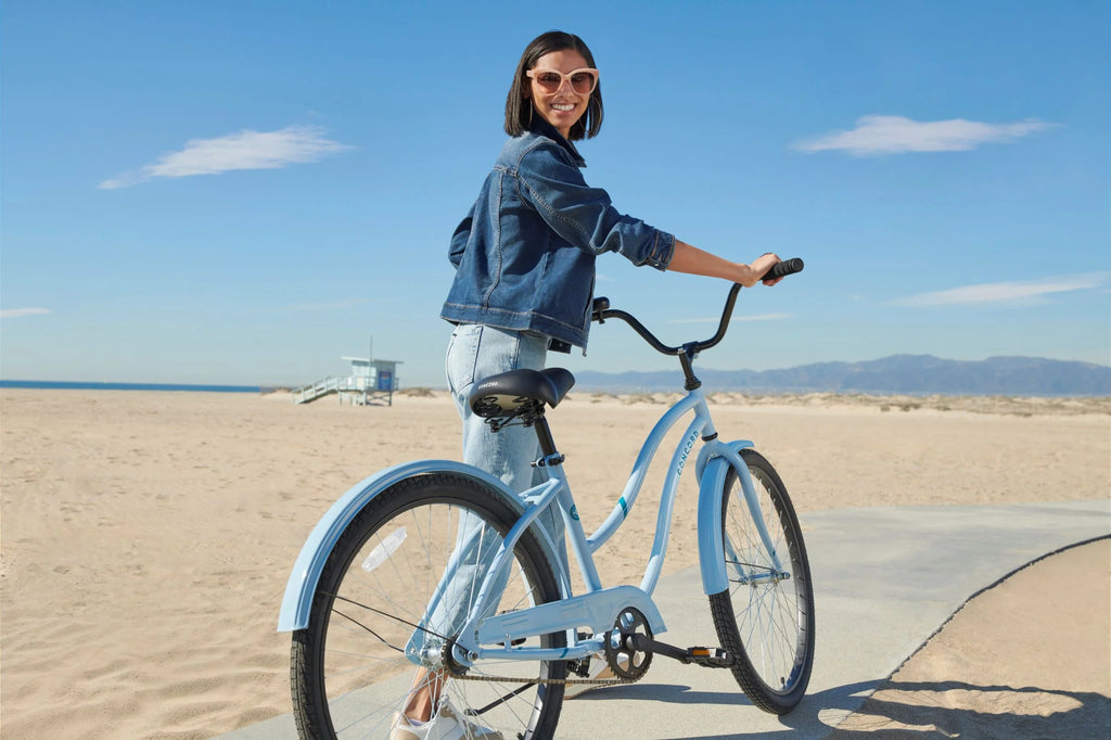 Bicicleta de paseo Concord Pacifica de 26 pulgadas para mujer, azul claro, para adultos