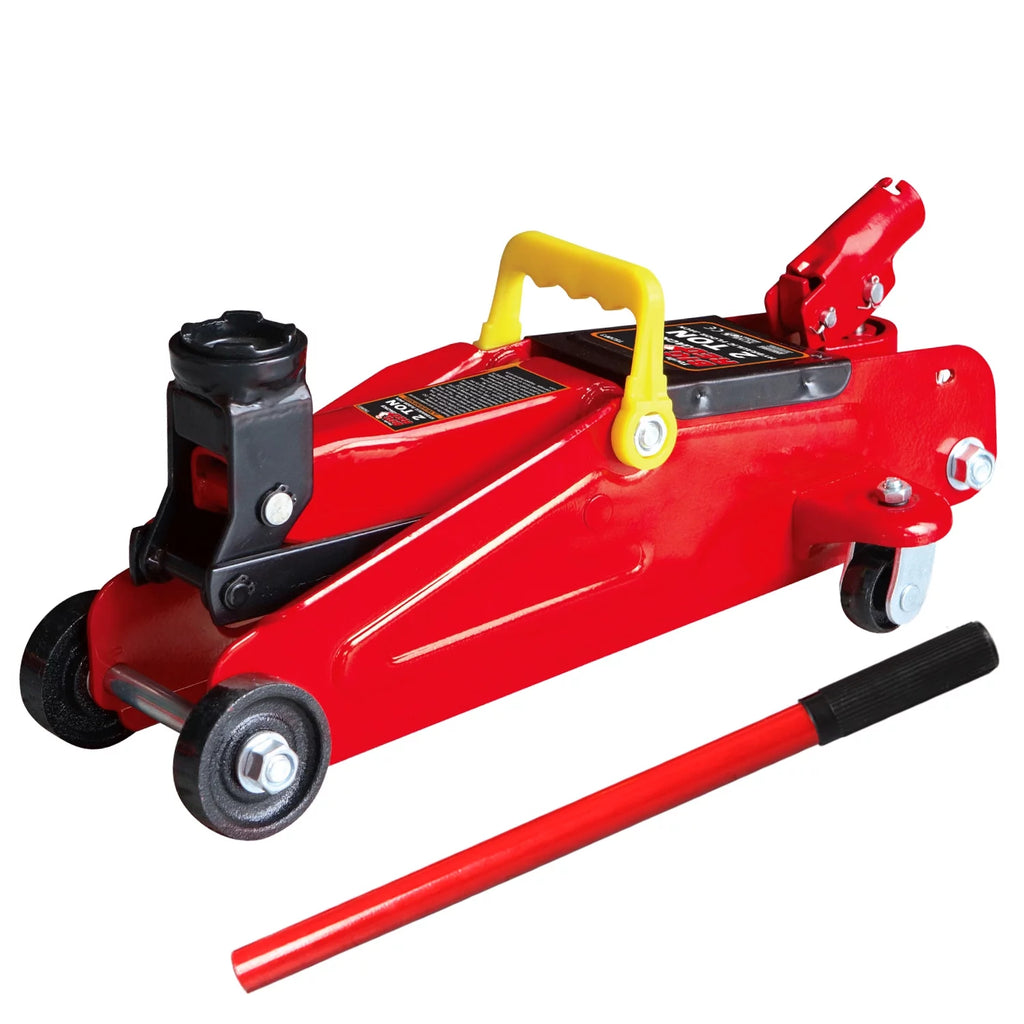 Gato hidráulico BIG RED de 2 toneladas con 2 gatos y carrito rodante, color rojo, modelo W8200.