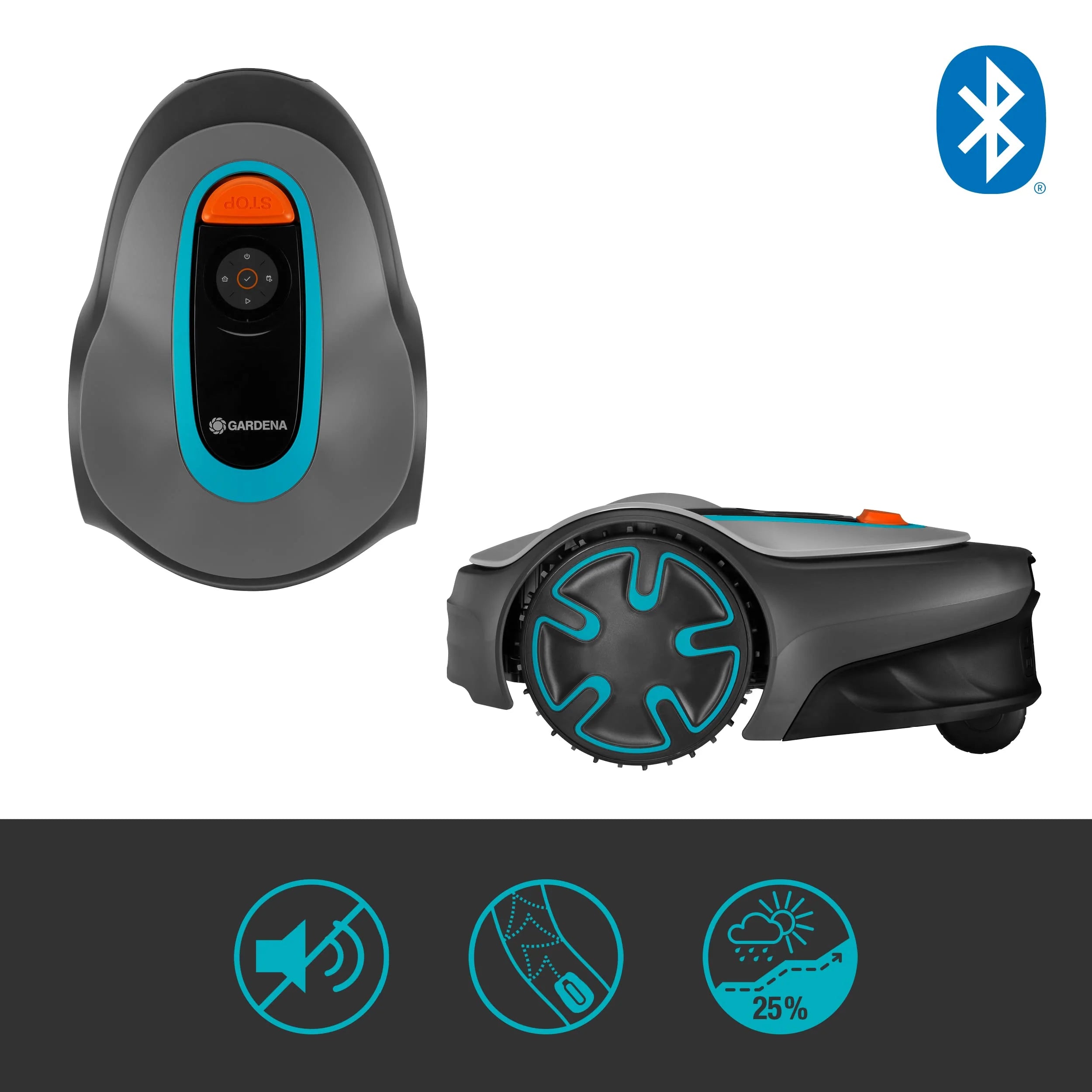 2025 Robot cortacésped Gardena SILENO minimo 350 m²: cortacésped inteligente con conectividad óptima, programable vía la aplicación Gardena Bluetooth (15208-47)