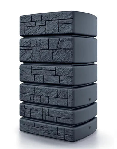 2025 Depósito de Agua de Lluvia Tower Stone – Citerna 350-500 L con Diseño Decorativo de Piedra