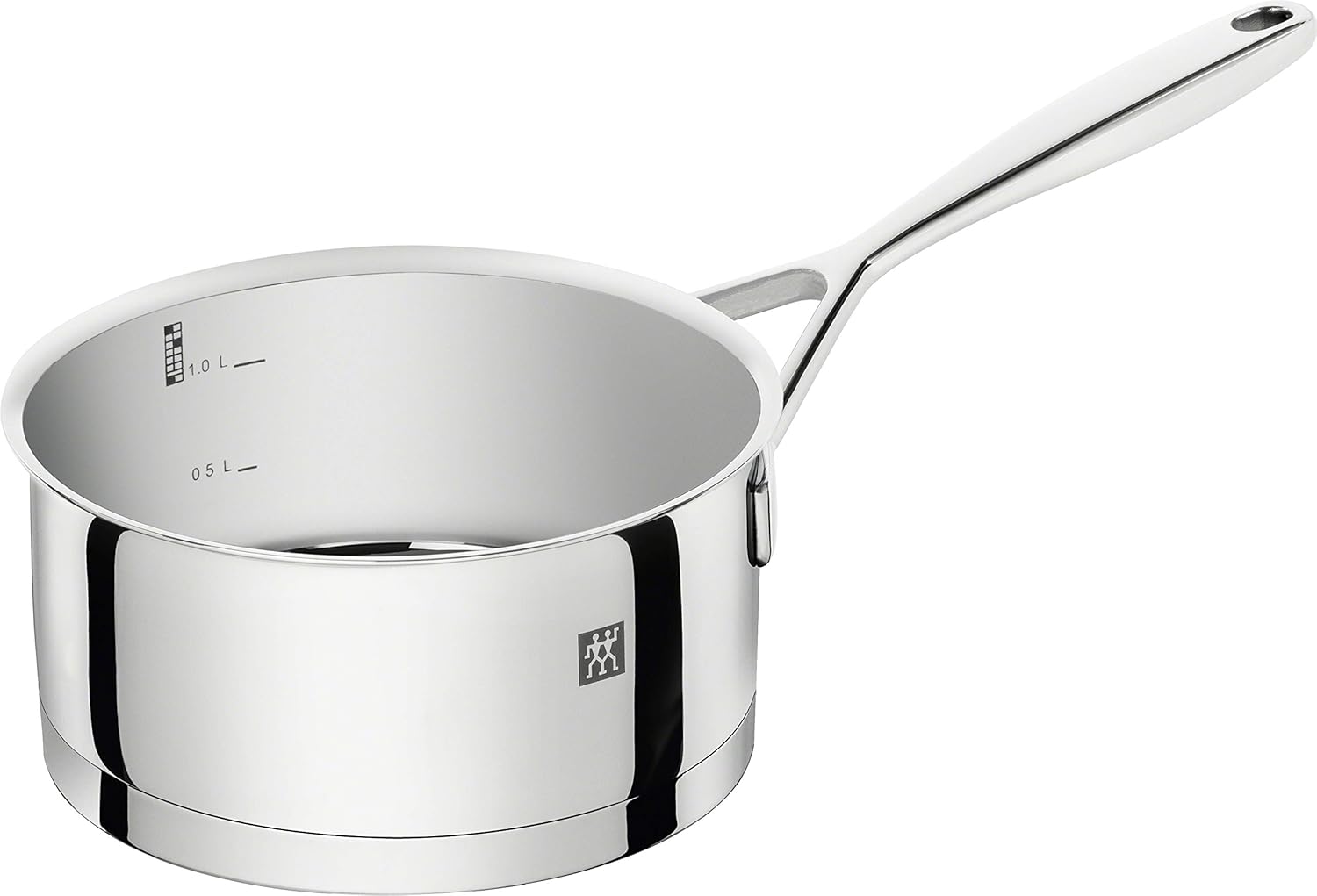 ZWILLING 5-Piece Cookware Set, 4 Lids, Suitable for Induction, Stainless Steel, Passion, Bright Grey, Diameter 16 cm, Diameter 20 cm, Diameter 24 cm, Diameter 28 cm
