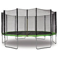 Cama Elástica "yoopi" - Ø 4.90 M - Verde - Con Red + Escalera + Funda + Kit De Anclaje