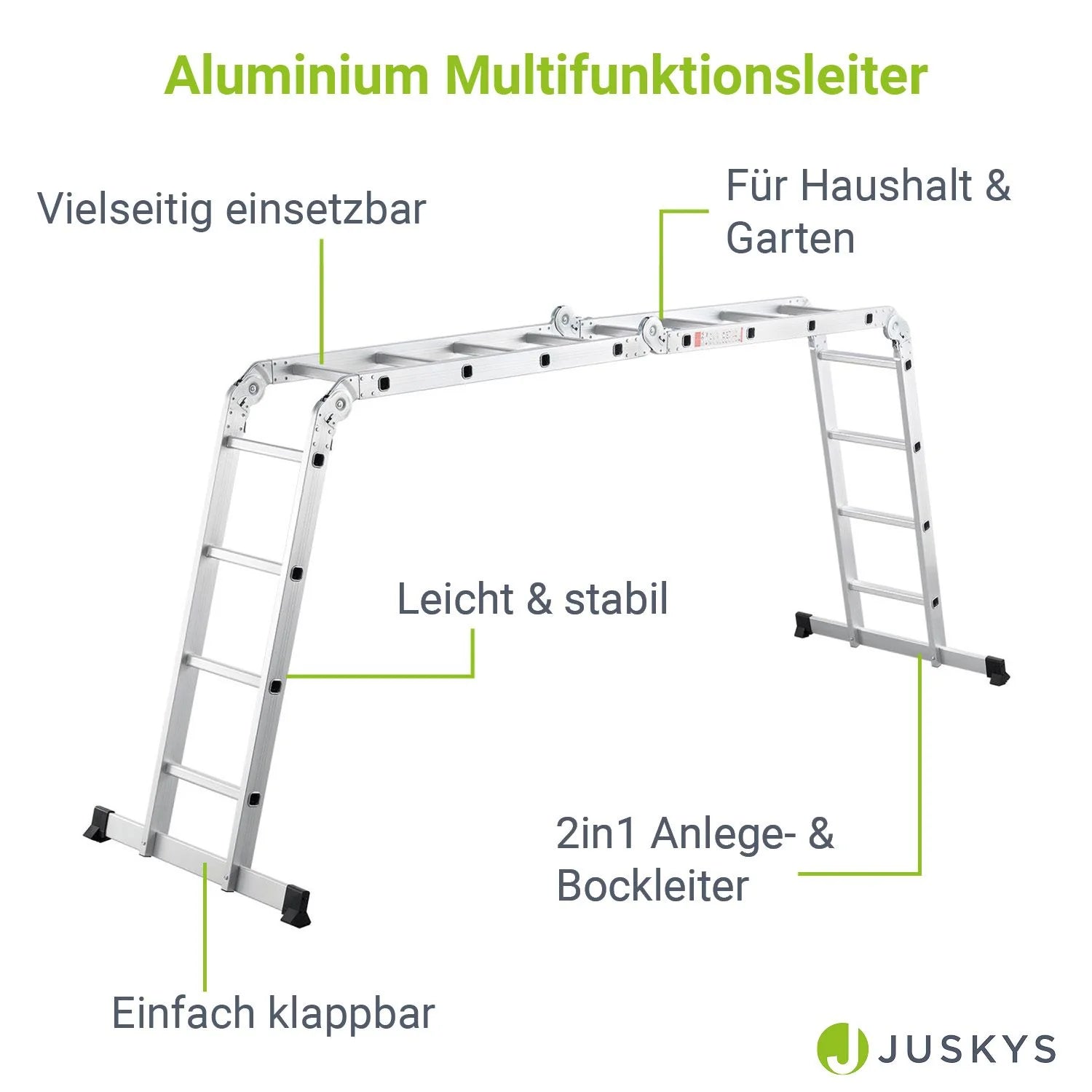 2025 Escalera multifuncional de aluminio 3,6 m – Versátil, estable y compacta
