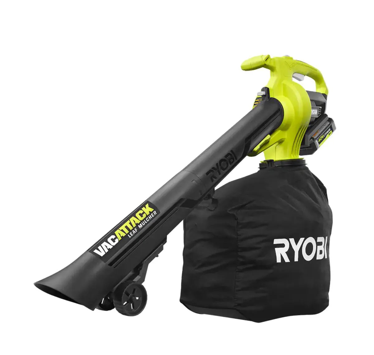 2025 RYOBI RY40451-2B Aspirador/Soplador inalámbrico Vac Attack 40V con (2) baterías 5,0 Ah y (1) cargador