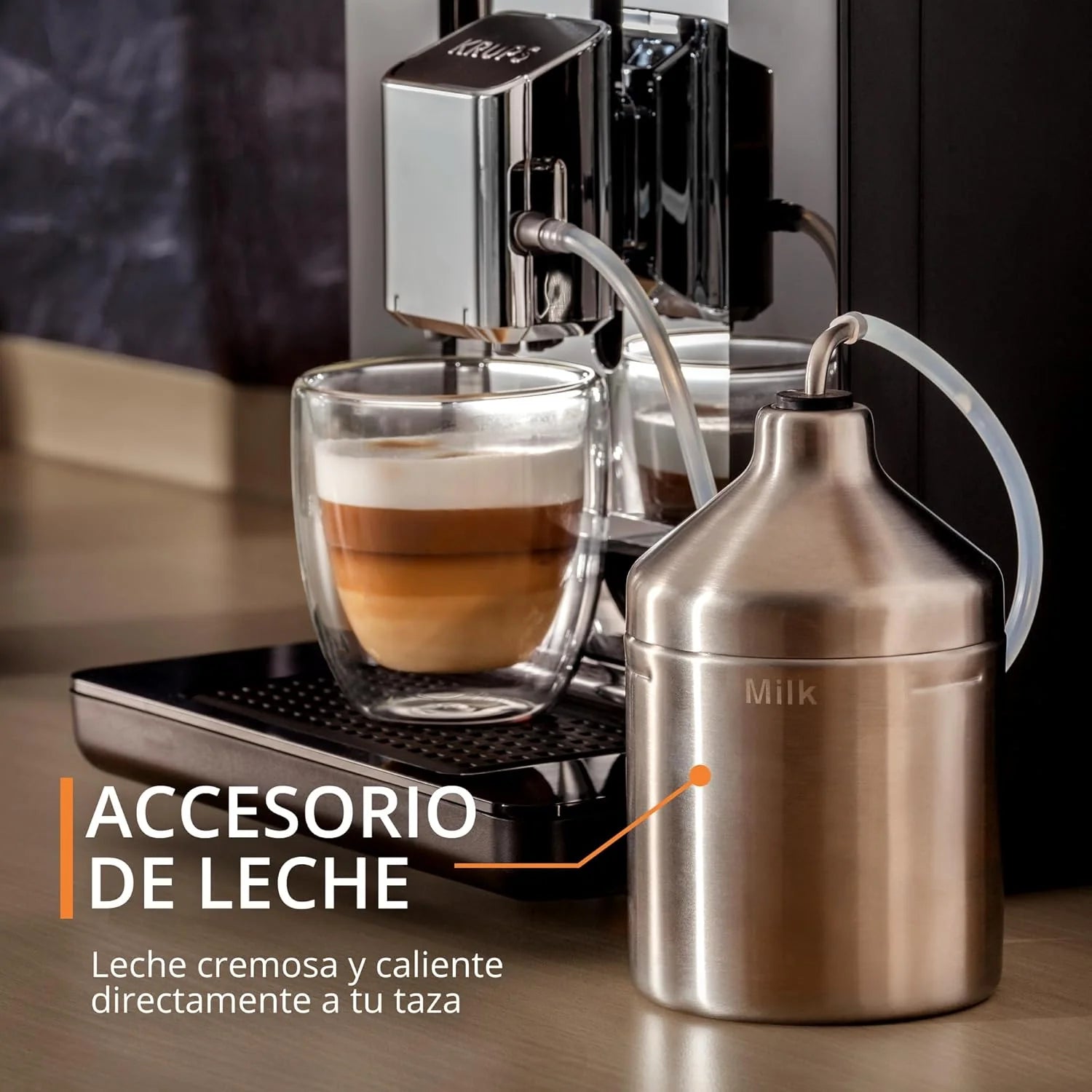 2025 Cafetera automática Krups Evidence | Pantalla OLED con tecnología Barista Quattro Force | 12 tipos de café | 3 variedades de té | capuchino con un solo toque | función para 2 tazas | color negro