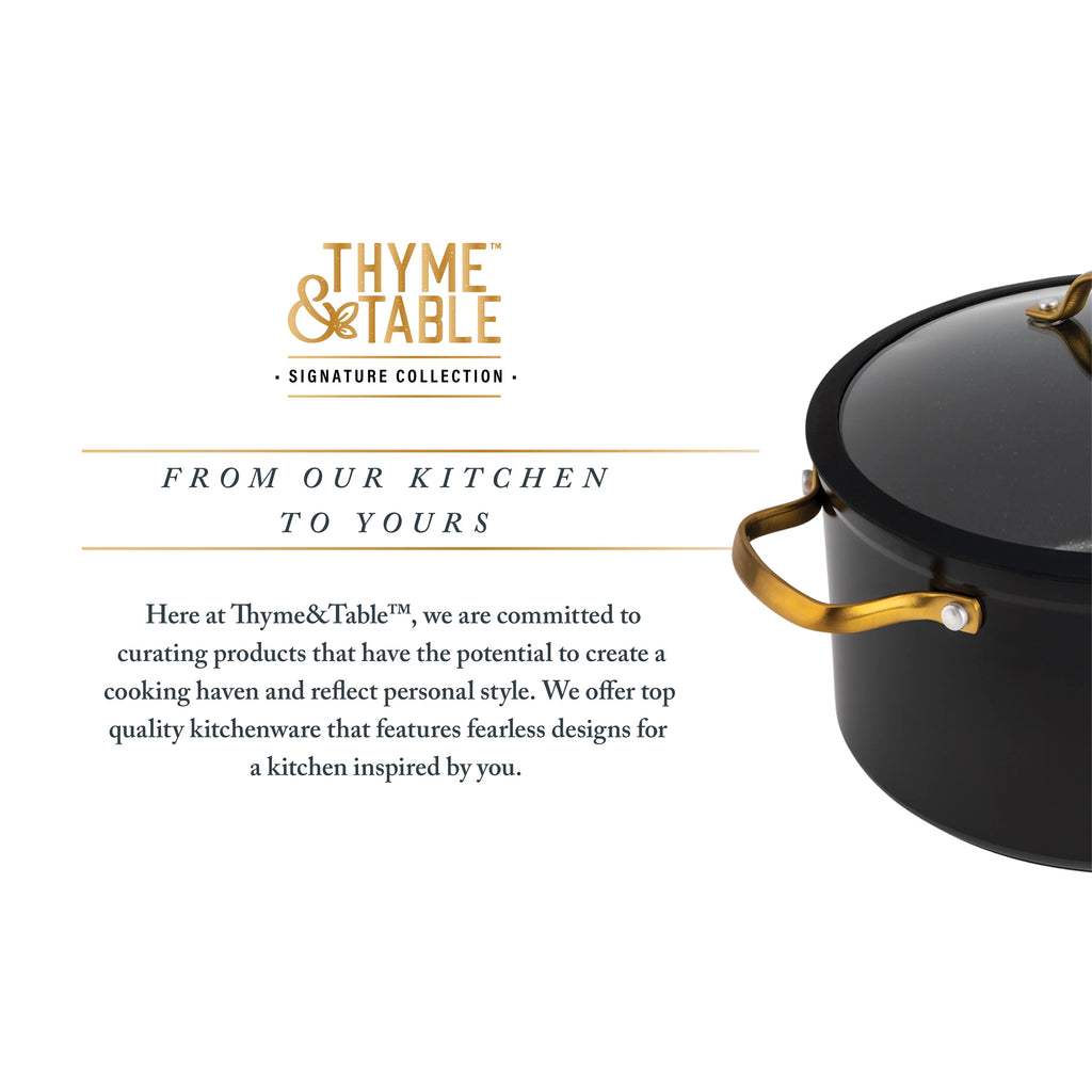 Juego de utensilios de cocina antiadherentes Thyme & Table de 32 piezas, color negro