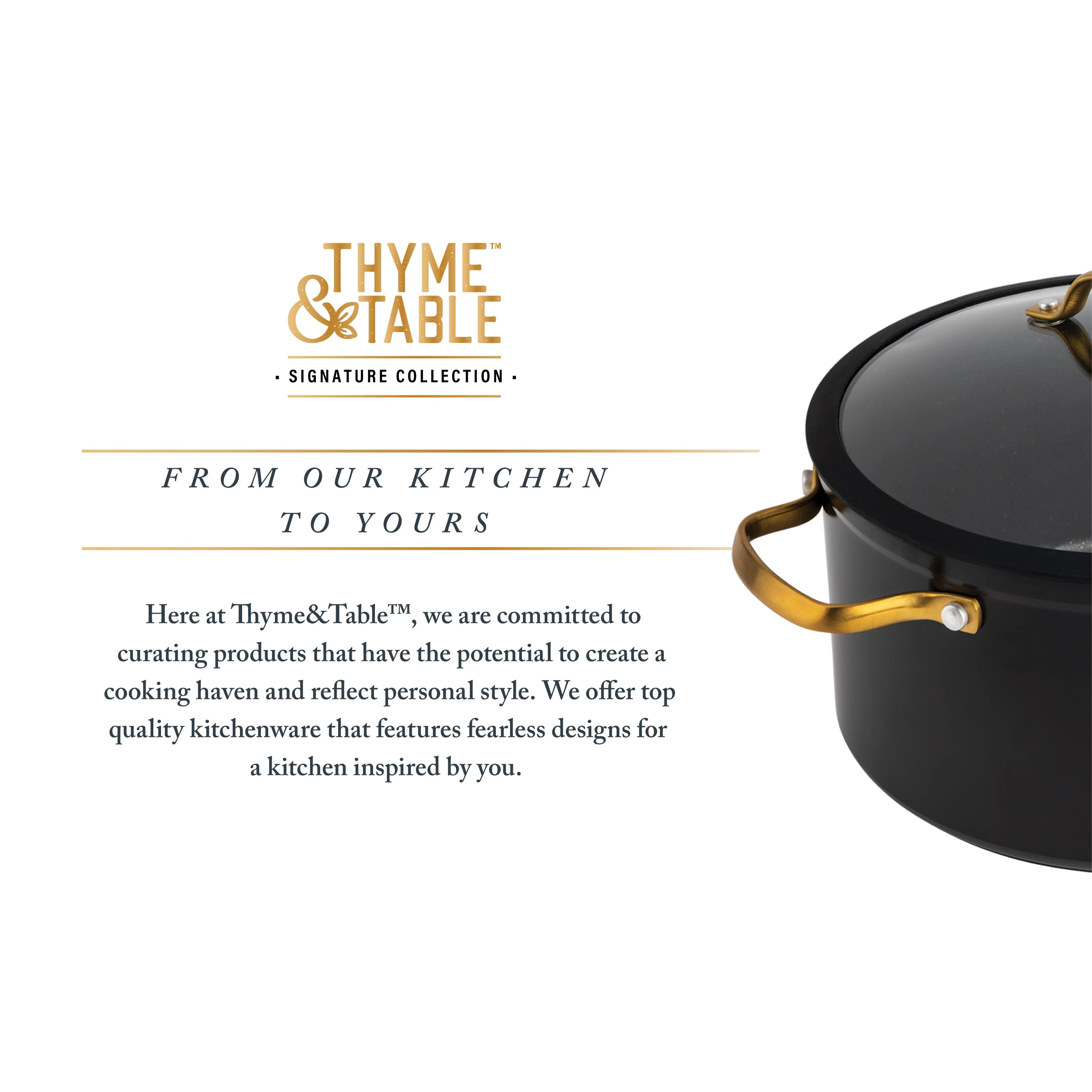 Juego de utensilios de cocina antiadherentes Thyme & Table de 32 piezas, color negro