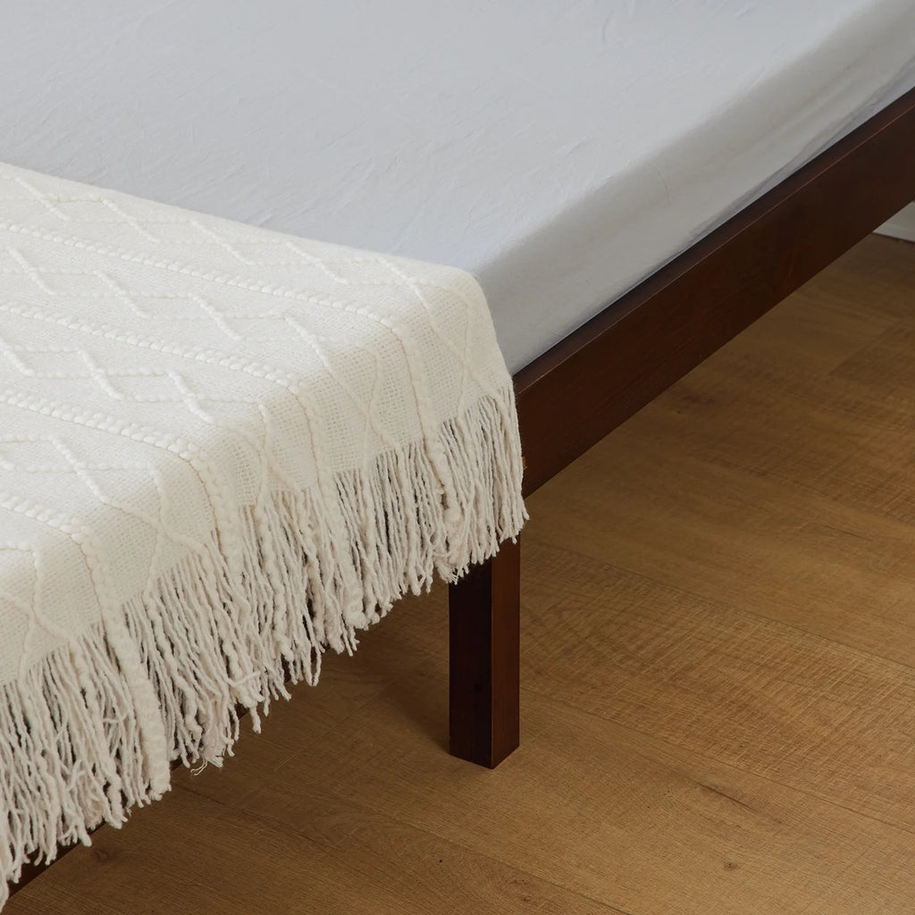 2025 Estructura de cama individual de madera con acabado marrón – diseño robusto y sencillo, 197,2 x 96,5 x 30,5 cm – ideal para habitación infantil.