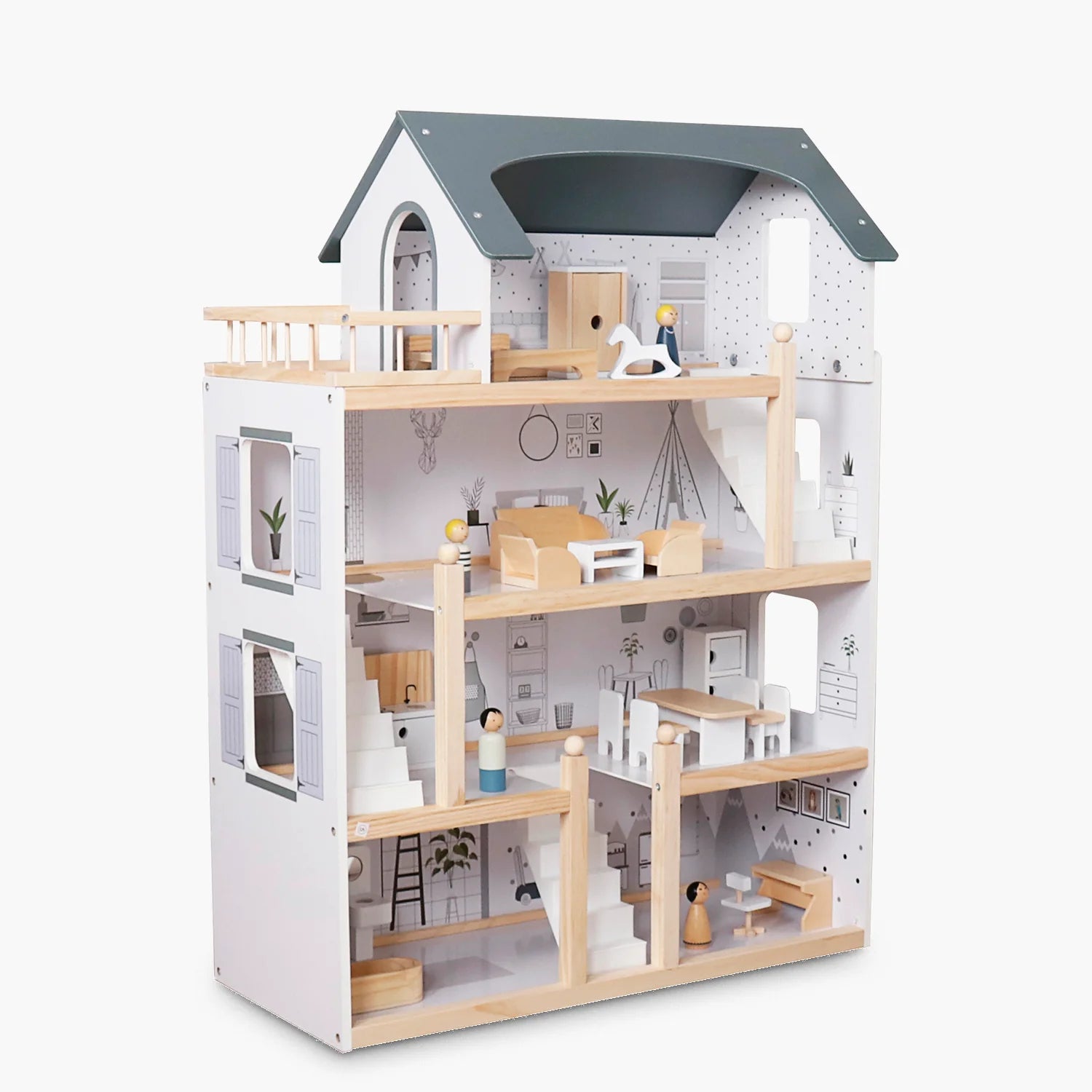 2025 Casita de Muñecas Infantil de Madera Agustina Multicolor
