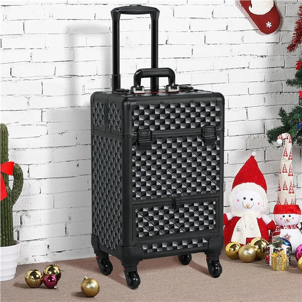 Maleta de Maquillaje Yaheetech Negra 55,5 cm (21,8 pulgadas)