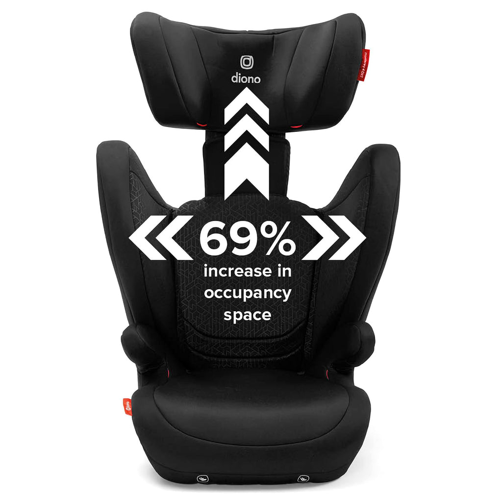 2025 Diono Monterey 4DXT Latch, Asiento Elevador 2-en-1 con Respaldo Alto, Altura y Ancho Expandibles, Protección Avanzada contra Impactos Laterales, 8 Años 1 Booster, Color Negro