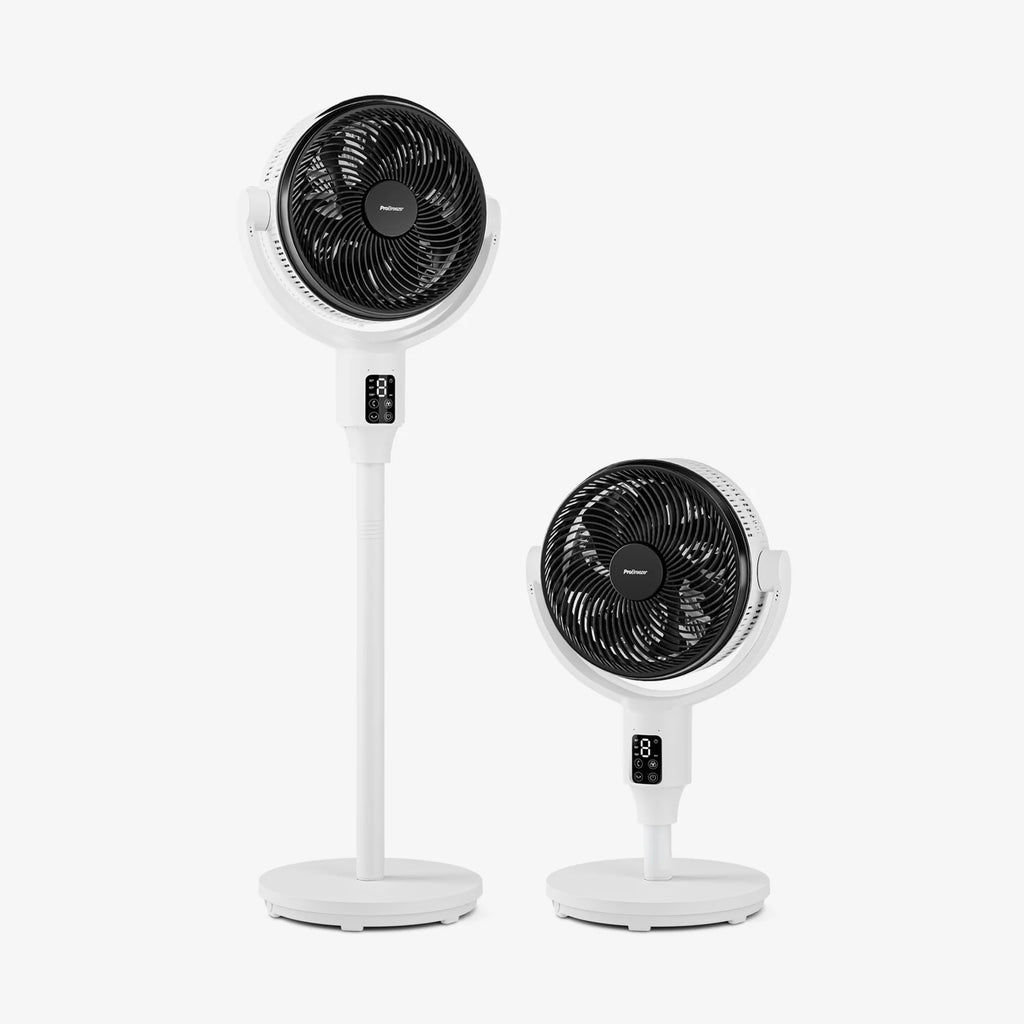 2025 Ventilador de Pie Híbrido AirFlo Plus™ 44" – Circulador de Aire Ultra Silencioso – Blanco