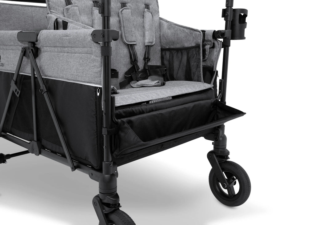Carrito-Paseador Jeep Wrangler Deluxe para 4 Niños – Capota Desmontable, Bolsa Térmica, Asientos Modulares, Almacenamiento XXL, Ruedas Antipinchazos, Manillares Ajustables