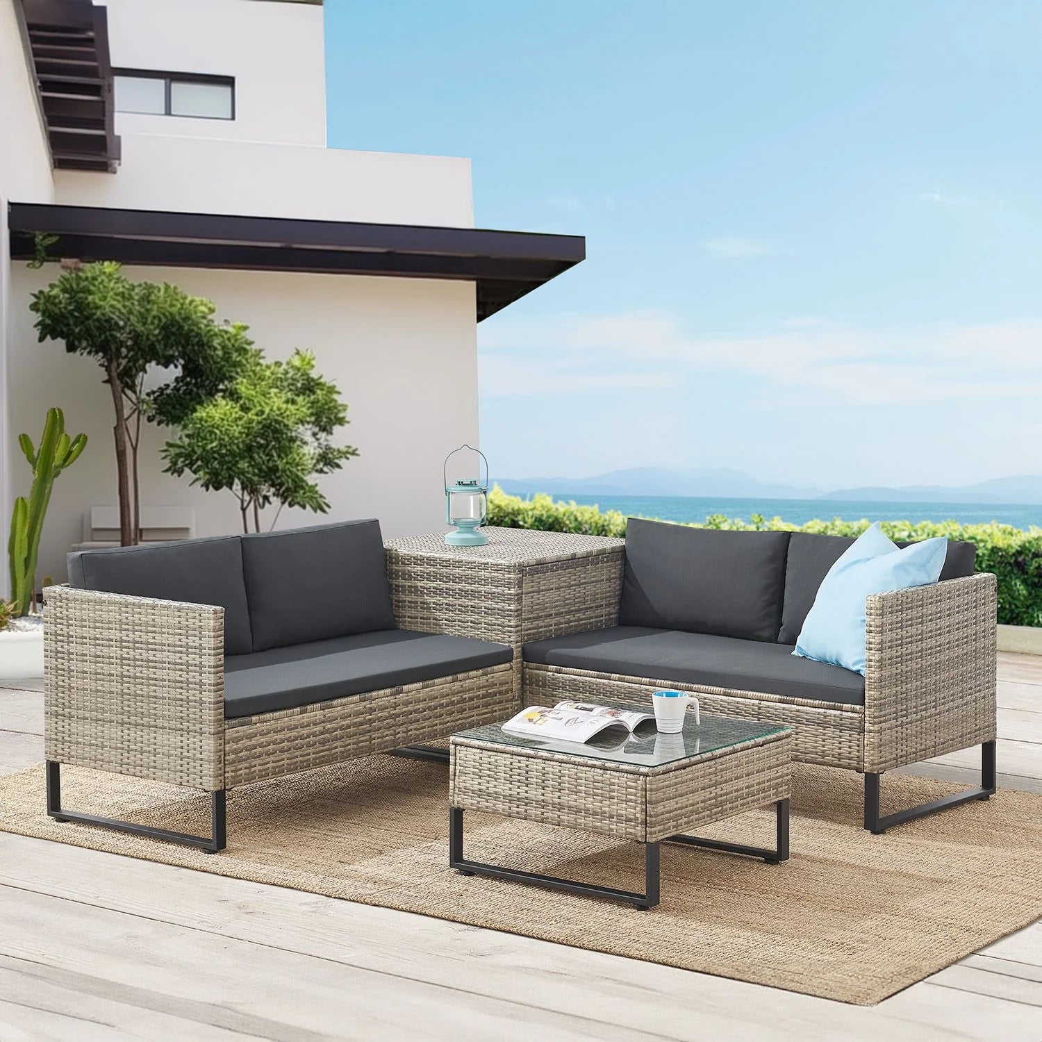 2025 Salón modular de poliratán Santorini