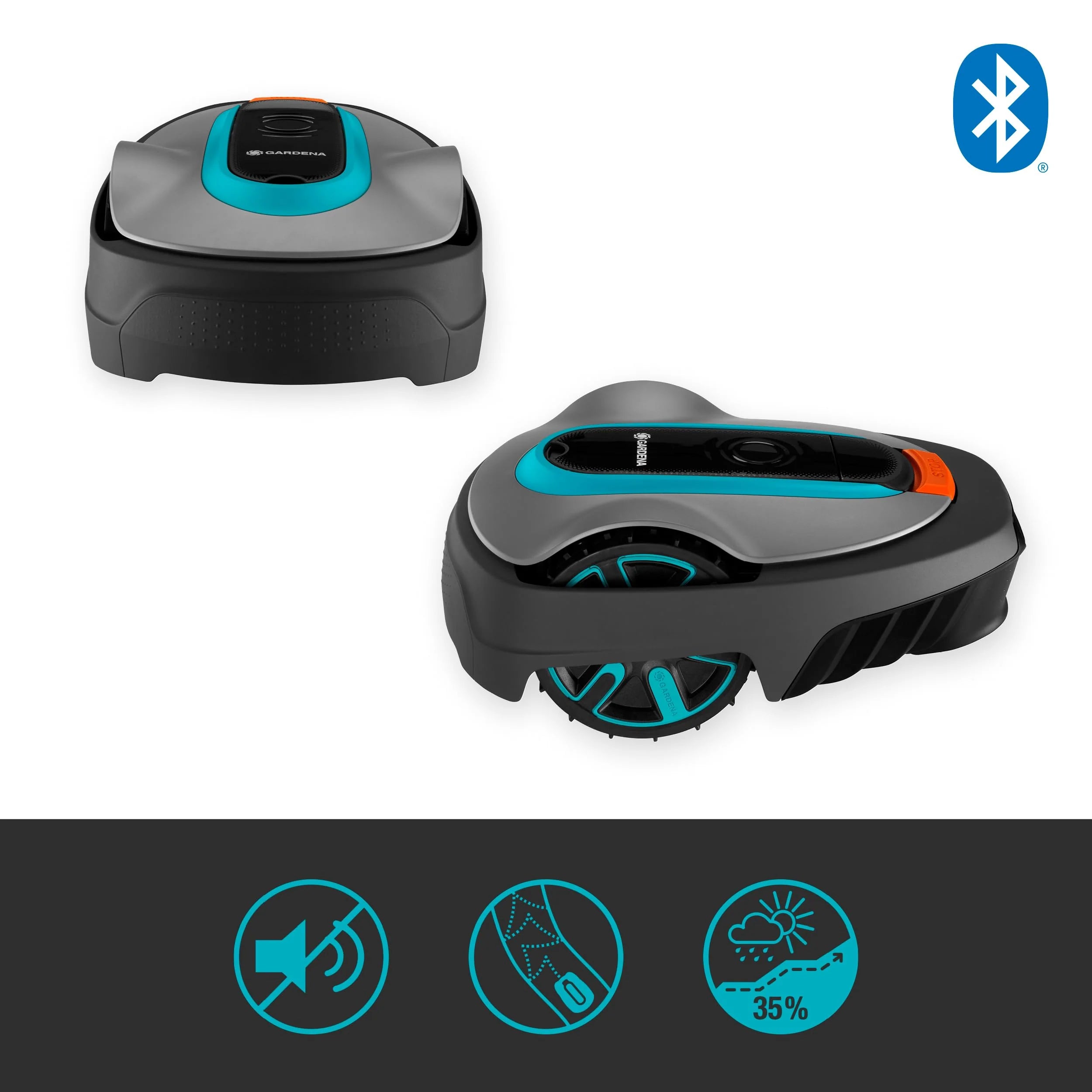 2025 Robot cortacésped Gardena SILENO minimo 350 m²: cortacésped inteligente con conectividad óptima, programable vía la aplicación Gardena Bluetooth (15208-47)