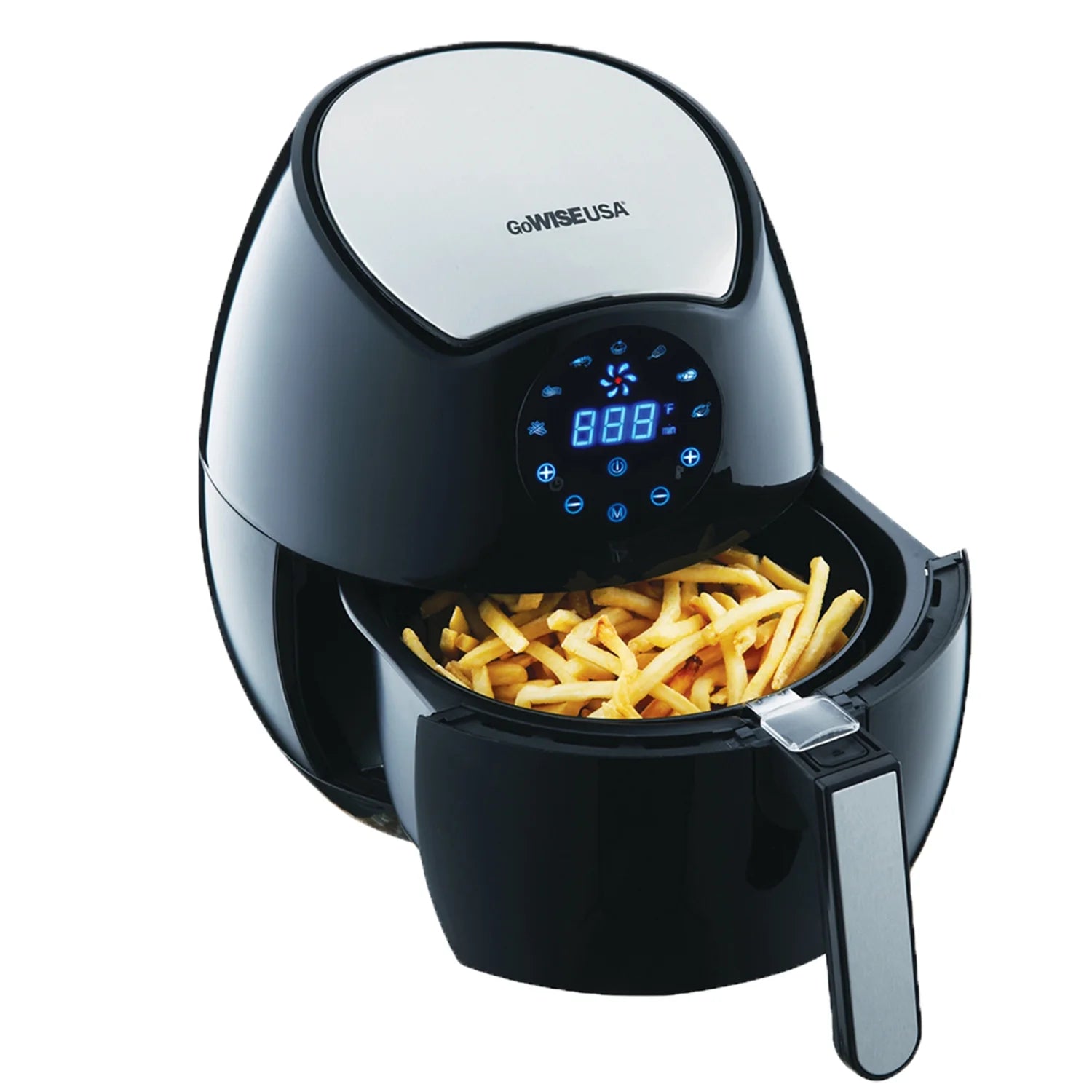 Freidora de aire eléctrica GoWISE USA GW22621 de 4.ª generación, color negro, 3,7 cuartos de galón, 1400 W, nueva