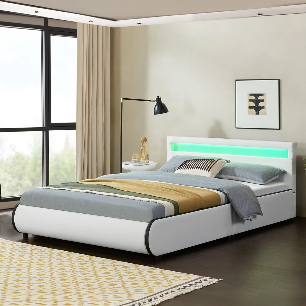 2025 Cama tapizada Sevilla 140x200 cm en blanco