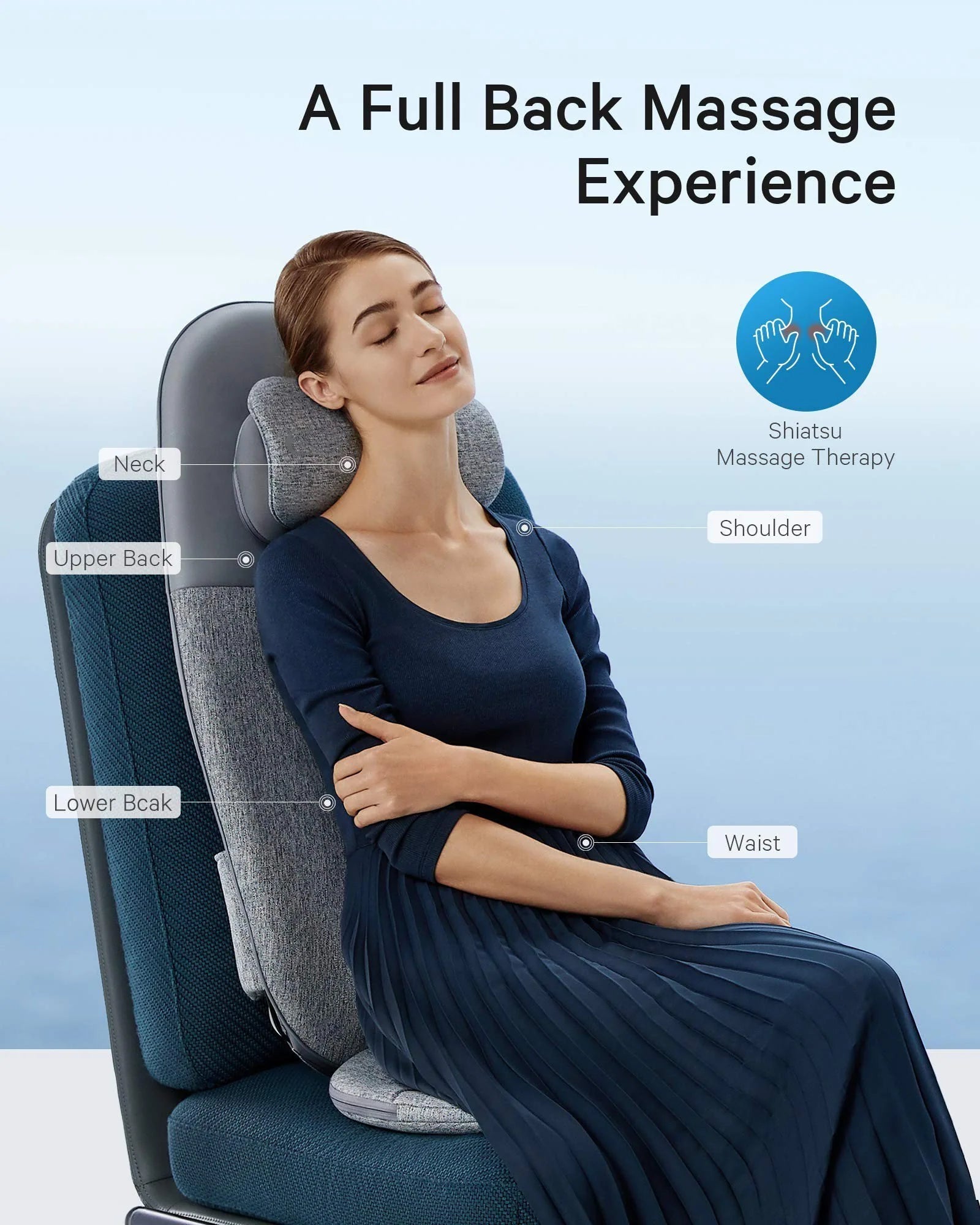 2025 NAIPO oCuzen-S1 Aparato de Masaje Shiatsu para Espalda y Cuello con Masaje Profundo de Amasamiento