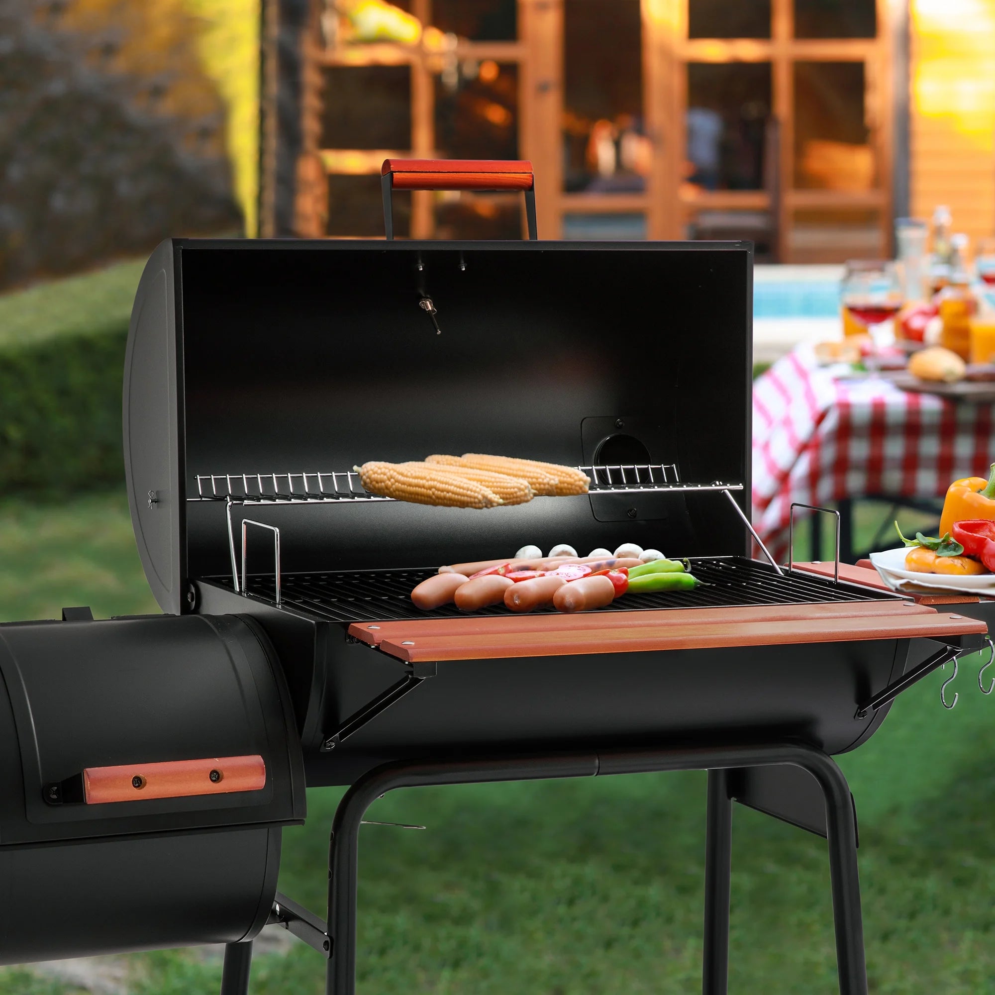 2025 Royal Gourmet CC1830W Parrilla de carbón de 76 cm con ahumador lateral