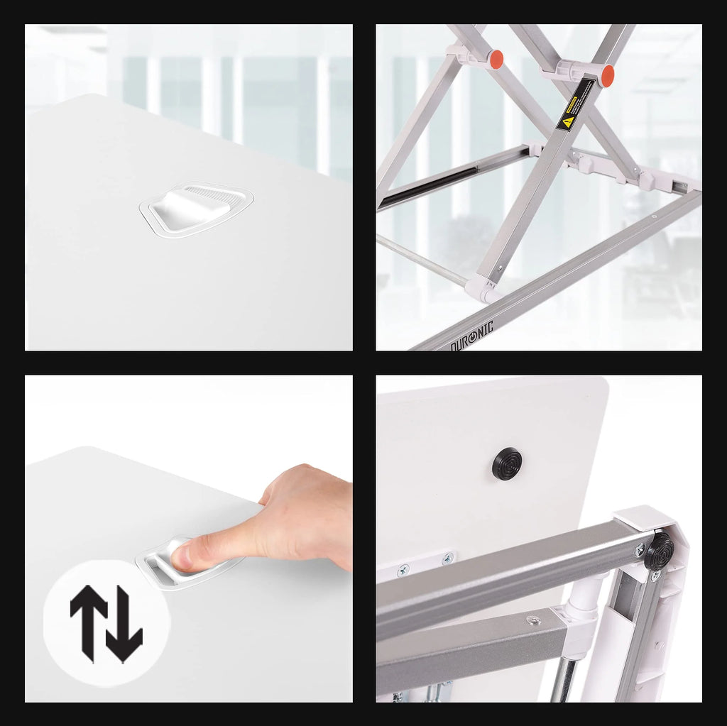 2025 Duronic Escritorio ajustable DM05D11 WE (blanco) | Estación de trabajo de escritorio con altura regulable | Superficie 74 x 43 cm | Ajuste de altura de 5 a 40 cm | Compatible con PC, ordenador o portátil | Convertidor ergonómico de escritorio